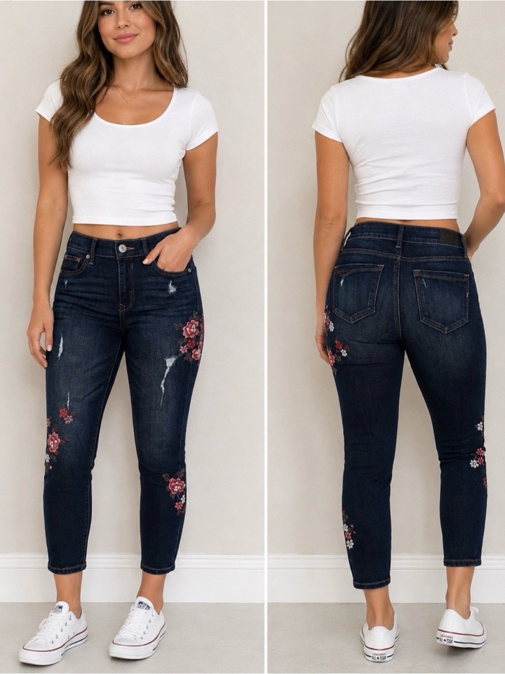 NWOT EXPRESS Embroidered Jean Legging size women’s 2